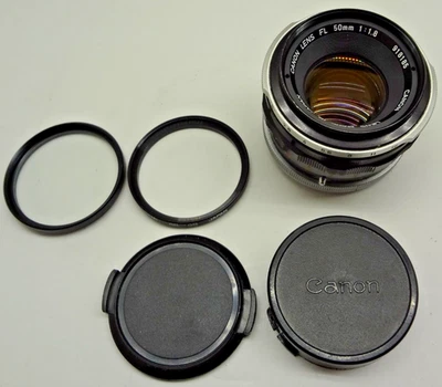 EXC! Canon 50mm f/1.8 FL Mount Manual Focus Camera Lens - FREE SHIPPING!!! - Image 1 of 4