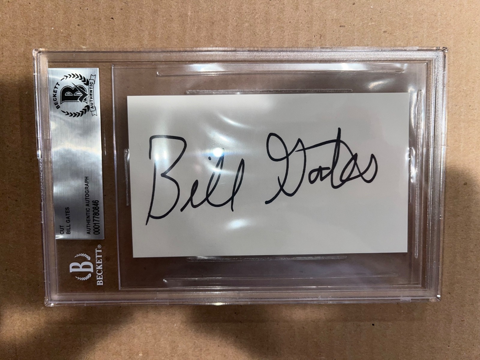 Bill Gates Signed Autographed Beckett Slab Slabbed Encapsulated Autograph