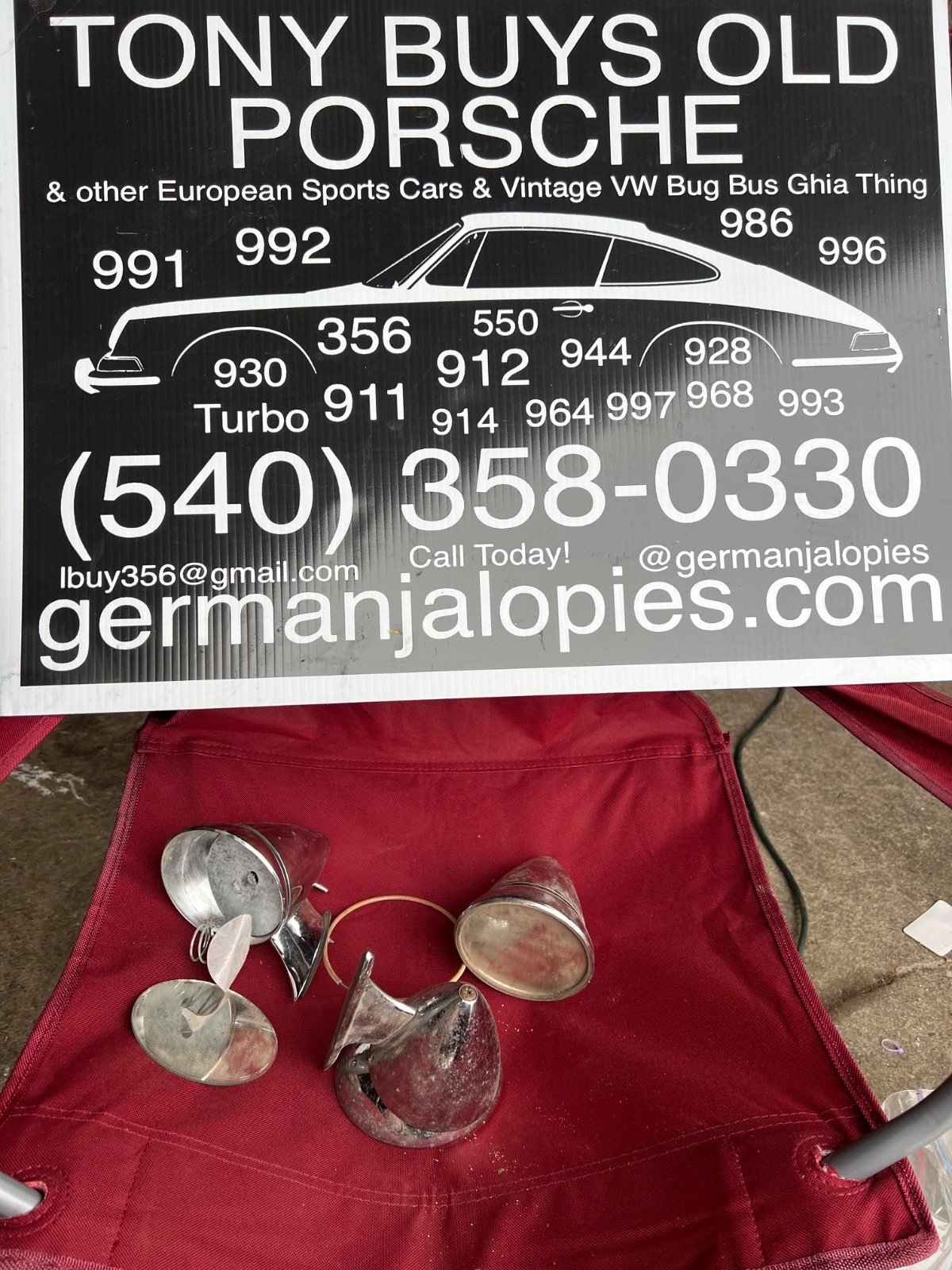 3 Talbot W. Berlin Side Mirror Lot Porsche 356, 911, Mercedes 300sl  Ferrari