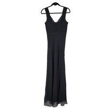 Isaac Mizrahi for Target Black 100% Silk Faux Wrap Maxi Evening Dress Size 6