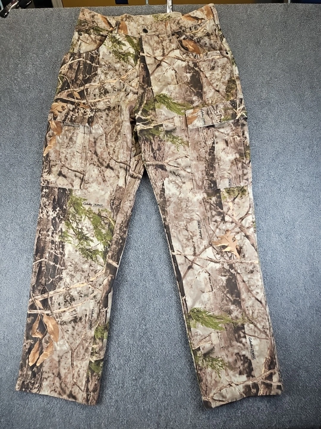 Cabela's ZONZ Woodlands Mens 34 Reg Camouflage Cargo Hunting Pants 1493