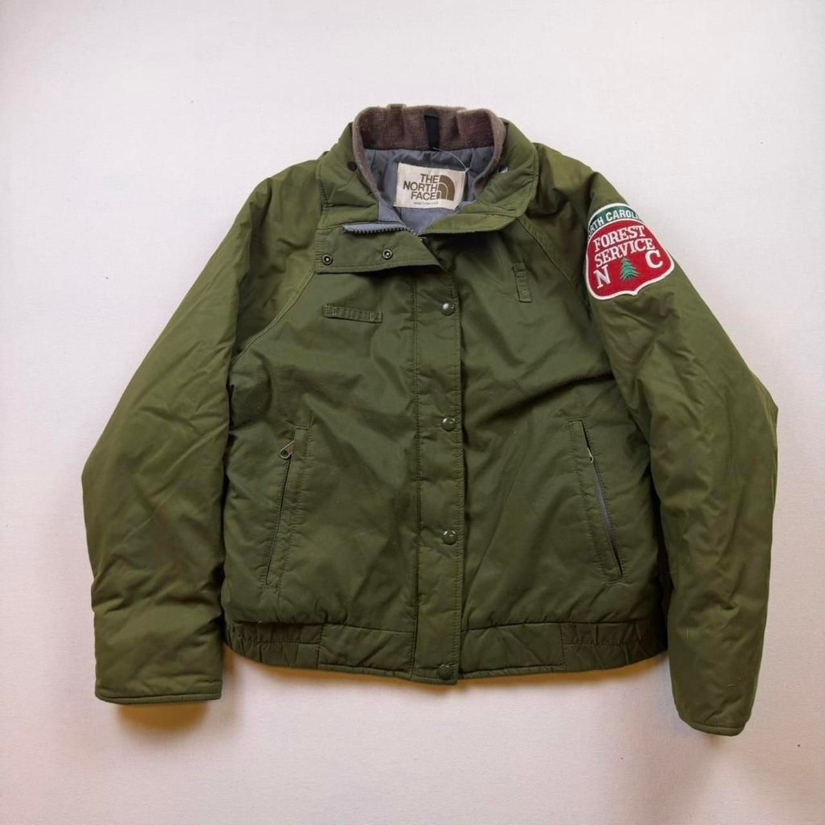 Vintage 1980s North Face Forest Service Jacket Faded Green North
