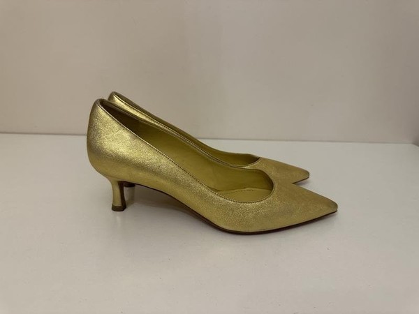 Women Enzo di Martino Heels Gold Leather 37