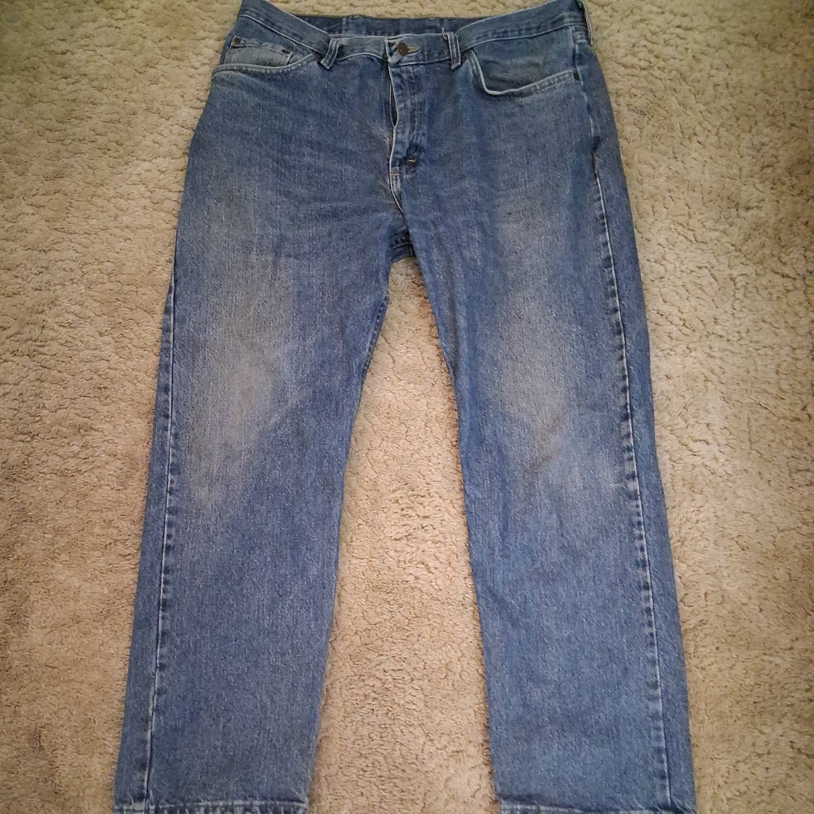 Wrangler Straight Leg Reg Fit Denim Blue Jeans, Men 38x30