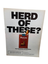 Vintage Bucks Filter Cigarette Ad – Full Flavor Budget Brand 1991 Promo