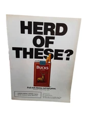Vintage Bucks Filter Cigarette Ad – Full Flavor Budget Brand 1991 Promo