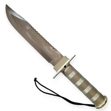 14" SURVIVAL COMBAT TACTICAL HUNTING KNIFE w/ COMPASS & WATER PROOF COMPARTMENT