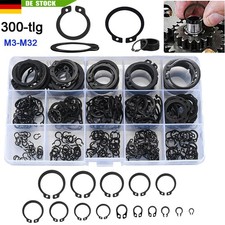 300 St&uuml;ck Seegering Sortiment Set 3mm - 32mm Sprengringe Sicherungsring Au&szlig;en