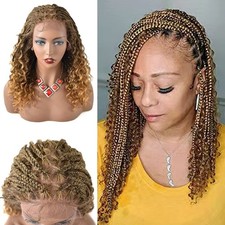 Braids Wigs For Black Women 14 inches Soft HD Lace Front Braided Wig Knotless...