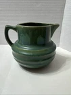 ANTIQUE NELSON MCCOY GREEN POTTERY STONEWARE BUTTERMILK PITCHER #121 SHIELD MARK