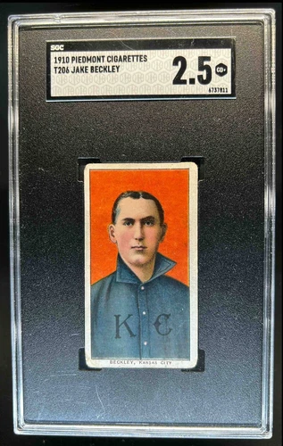 1910 Piedmont Cigarettes T206 Jake Beckley SGC 2.5 Good+