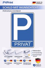 Privatparkplatz Schild personalisiert Parkplatz reserviert Wunschtext