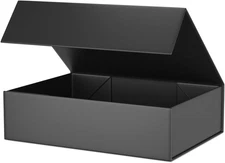 Black Gift Box 11.9" X 8.5" X 3.3" with Magnetic Closure Lid Gifts Boxe for Pres