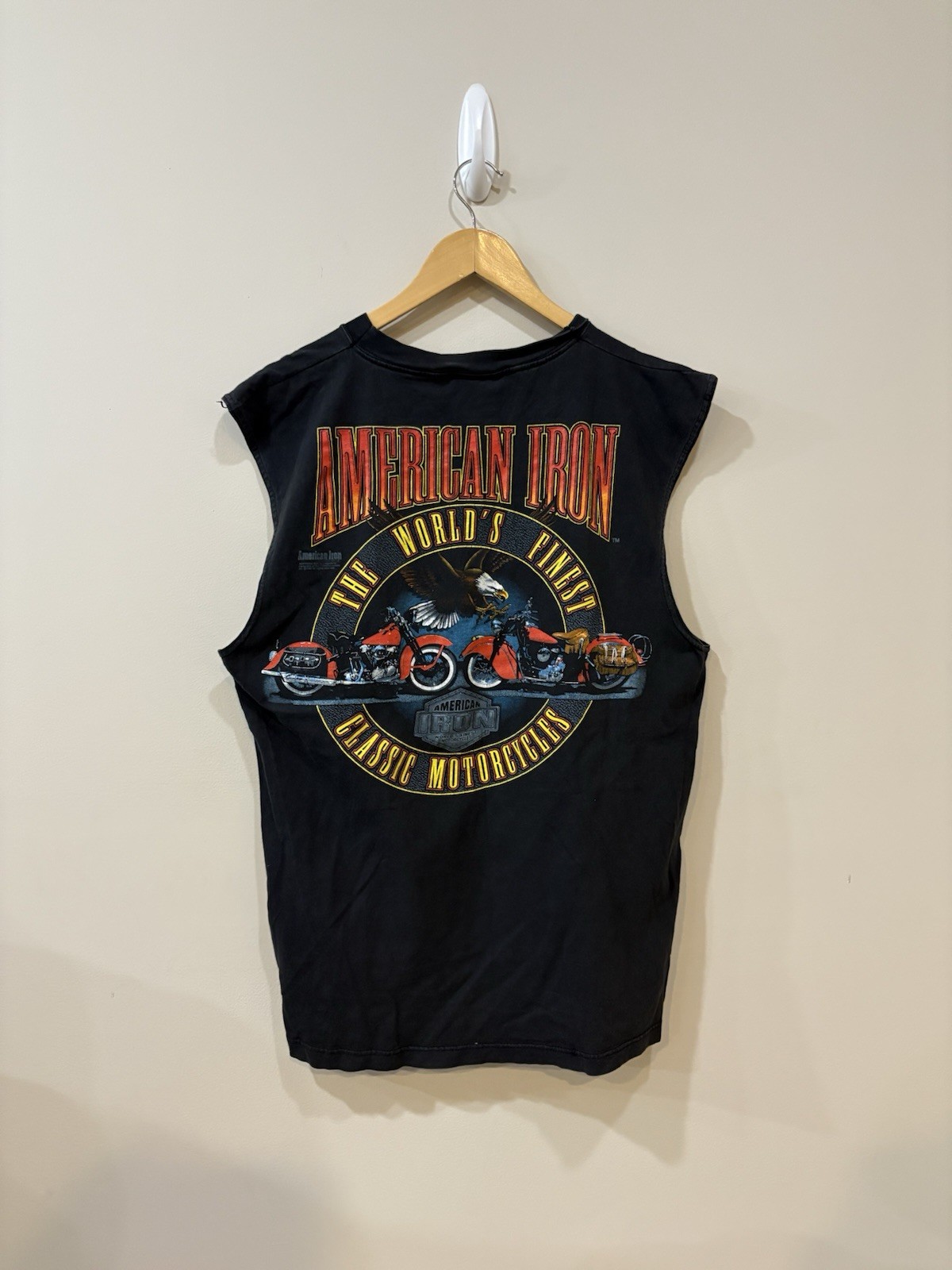 Vintage 1990s American Iron Magazine Sleeveless Graphic Tee Men's Size Large