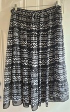 ALFRED DUNNER Peasant Skirt - 20 - Elastic Waist w/Tunnel Tie, Tiered, Lined