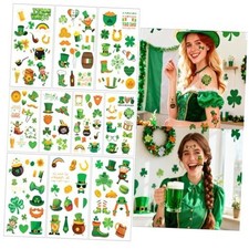 10 Sheets St Patricks Day Temporary Tattoos Mixed Styles Lucky Pattern A12
