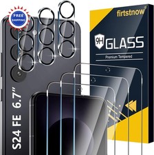 firtstnow 3 Pack Glass Screen Protector for Samsung Galaxy S24 FE 6.7 inch +