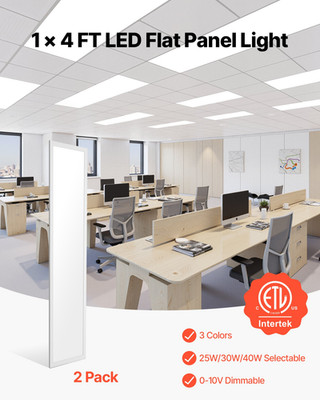 1x4 FT LED Flat Panel Light 5700LM Ceiling Light Fixture 3000K/4000K/5000K 2 PCS