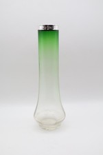Antique Silver Mounted Green Glass Vase Hallmarked London 1921