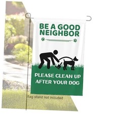 Garden Flag 12x18 Inch Clean Up After Your Dog Signs Small Yard Flag for No
