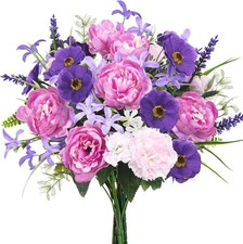 Artificial Flowers Purple Cemetery Decorations for Grave Silk Floral Arrangem...