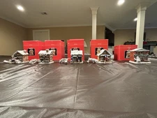 Schmid Disney Mickey’s Christmas Carol Village-RARE Complete (5-piece) Grouping