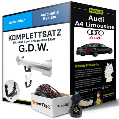 Anhängerkupplung abnehmbar für AUDI A4 Limousine +E-Satz AHK
