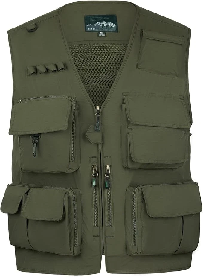 GGPP Mens Outdoor Vest for Fishing Photography Teamwork Quick Dry MED