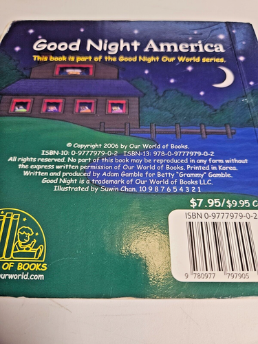 Good Night America Board Book By Gamble and Chan - Picture 4 of 4