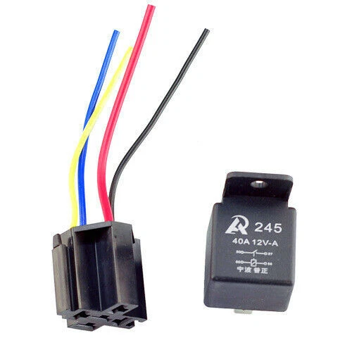 5 PACK 12V 30/40 Amp 4-Pin SPST Automotive Relay with Wires & Harness Socket Set - Image 3 of 4