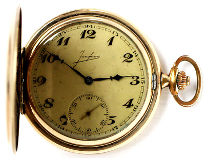 Junghans Herren Taschenuhr Sprungdeckeluhr vergoldet Herrenuhr