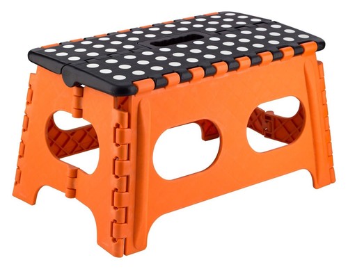 Extra Wide Step Stool Folding Plastic Multi Purpose Anti Slip Grip Easy Storage - Picture 12 of 13