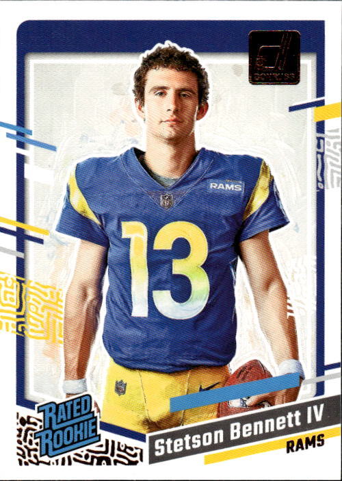 2023 Donruss Stetson Bennett IV #33 Rated Rookie Portrait Los Angeles Rams 9M