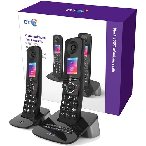 BT Digital Cordless Phone Twin Handset Premium Home Telephone Office