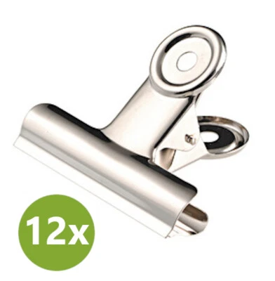 12 x Wonday Aktenklammer Briefklemmer Bulldog Klemme Büroklammer Foldback