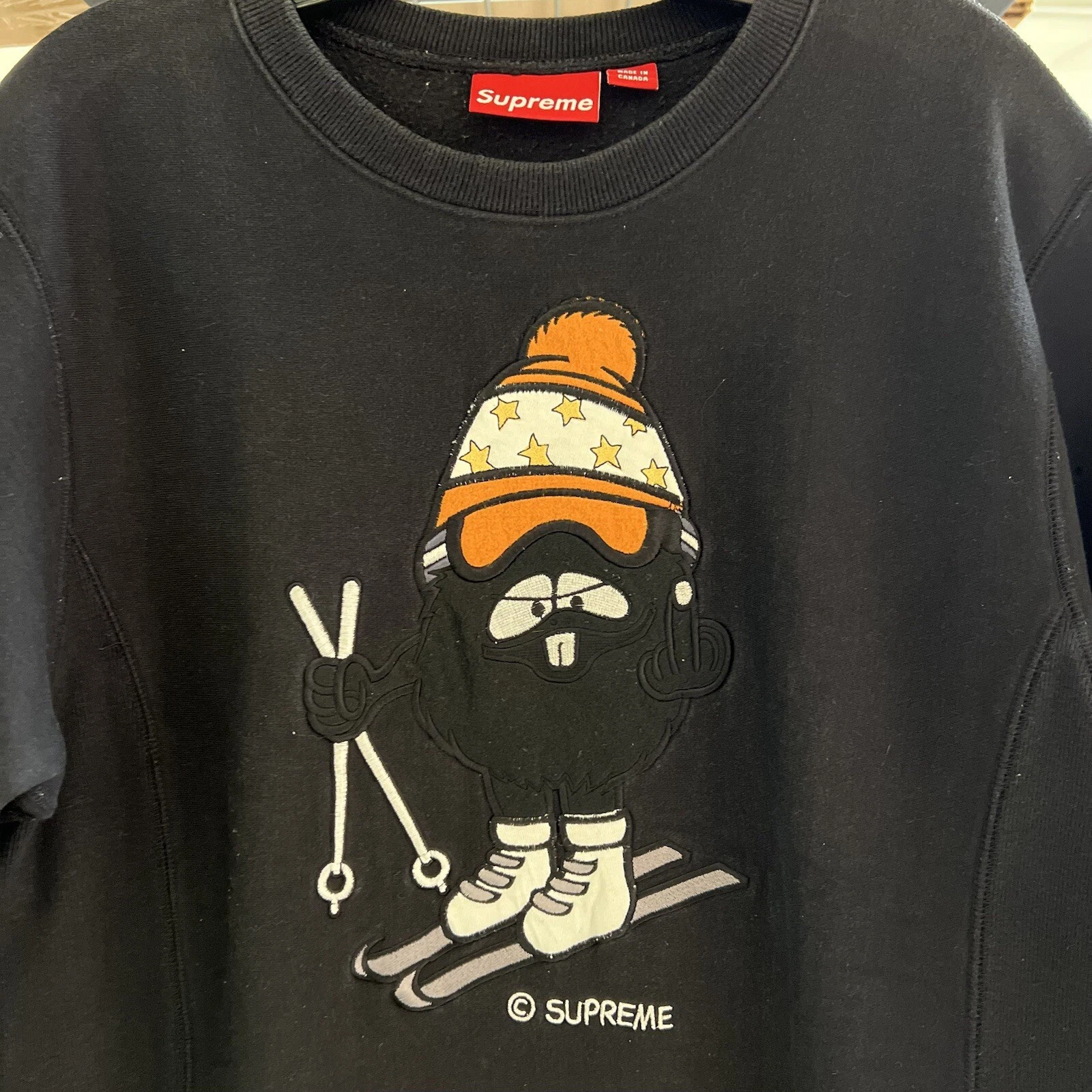 Crewneck Supreme Camacho d'occasion 2002 grand L noir rare