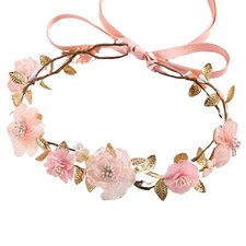 Pink Flower Crown Headband - Floral Headband for Women Floral Girl Headpiece ...