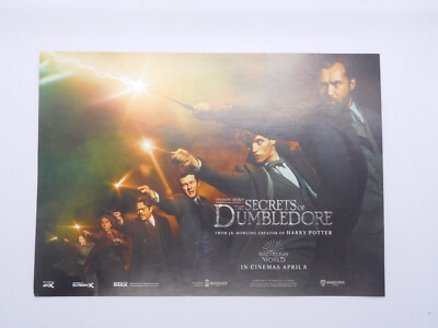Cineworld Fantastic Beasts Secrets of Dumbledore A4 Poster Jude Law