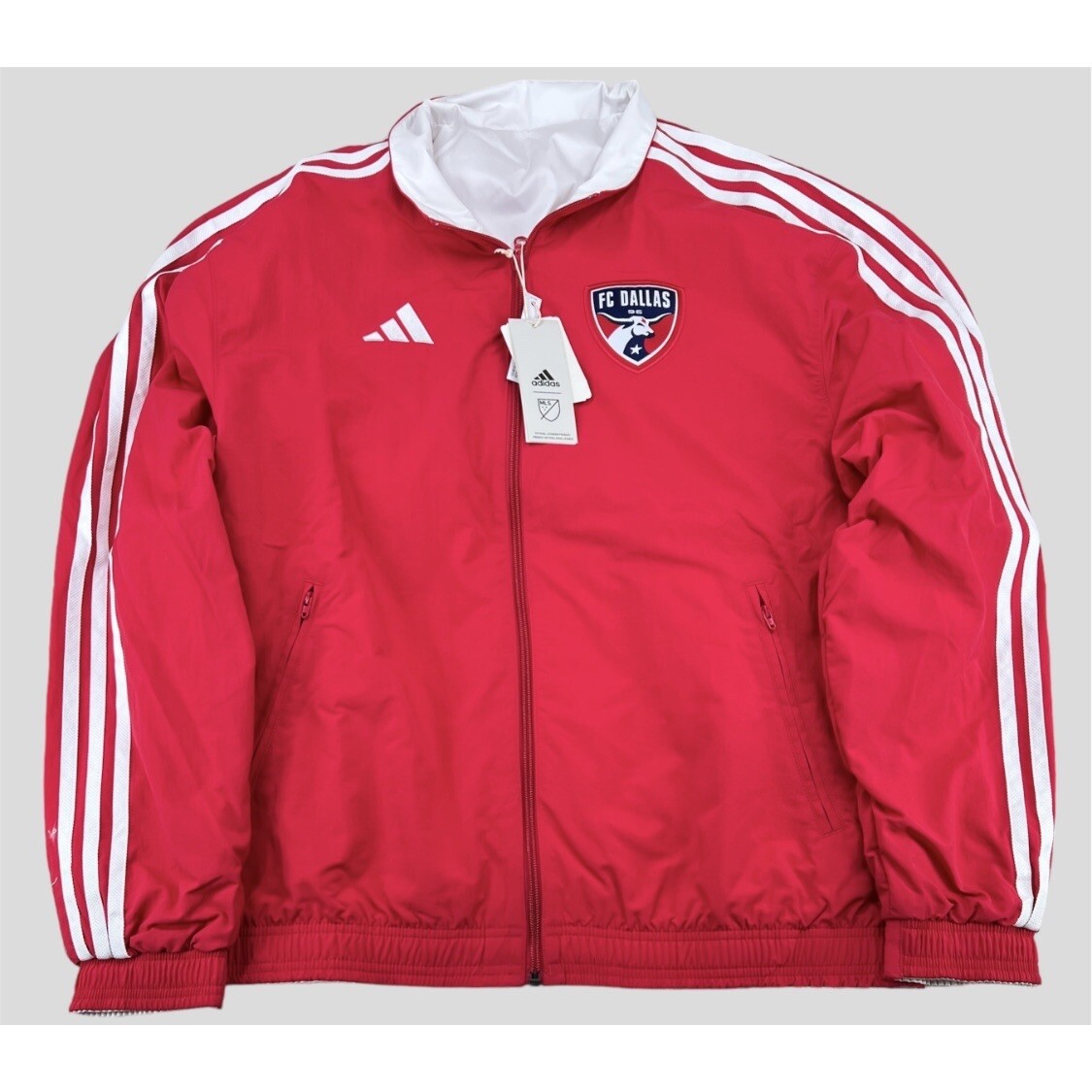 Adidas FC Dallas '23 Red Reversible Anthem Jacket Men's Size