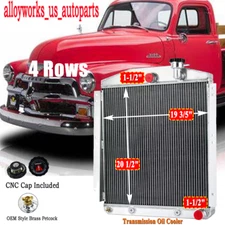4 Rows Radiator For 1948-1954 Chevy GMC Truck 3100 3600 3700 3.7L/3.8L/4.1L/4.3L