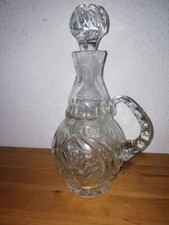 dekorative Glas-  Karaffe mit Stopfen  mit Henkel  Vintage Massiv 24cm