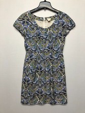 J Crew Women Short Sleeve Paisley Boho Dress Size 2 Cotton Blend B267 -11