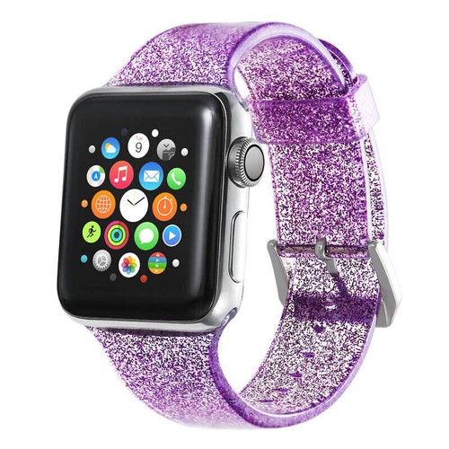 Glitter Bling Silicone Strap Band For Apple Watch Ultra Series 9 8 7 6 5 4 3 2 1 - 第 19/19 張圖片