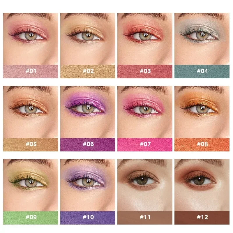 Colorful Nude Glitter Mineral Eye Shadow Smoky Gold Shimmer Eyeshadow Cream Gels - Image 2 of 4