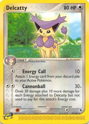Delcatty 29/109 - NON-HOLO - EX Ruby and Sapphire - e-READER Pokemon Card - NM/M