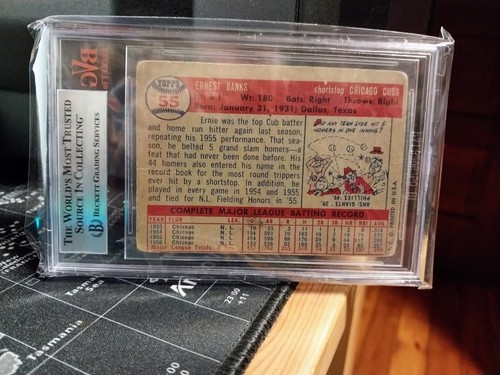 1957 Topps Ernie Banks #55, BVG Graded 1.5, Fair - Picture 2 of 2