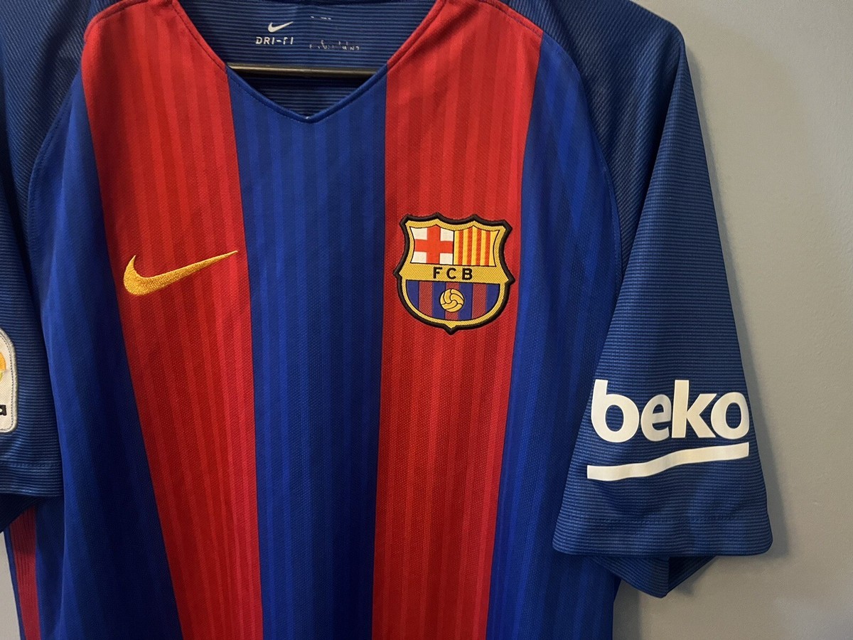 FC Barcelona 16-17 Home Football Soccer Jersey Camiseta Mens L | eBay