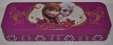 Disney Frozen Queen Elsa  Anna Tin Pencil Box School Supplies in Pink NEW