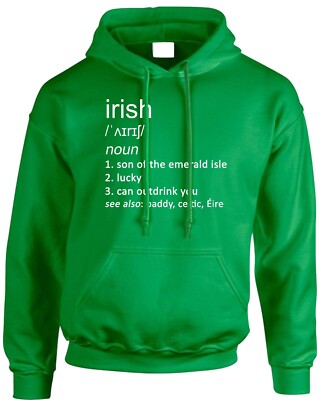 Irish Joke Dictionary Definition Men's Hoodie Hoody Ireland Eire St Patricks Day
