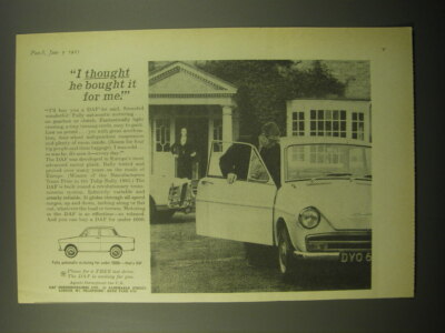 1965 DAF Car Ad - I thought he bought it for me